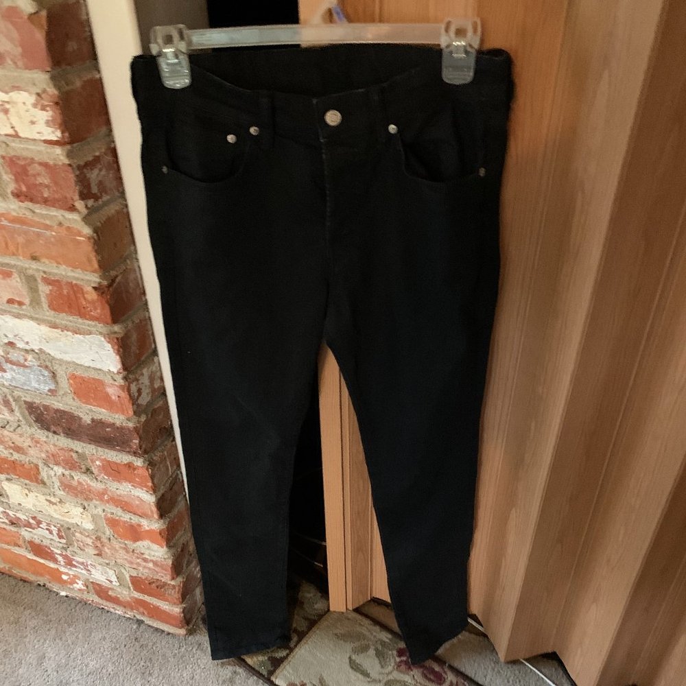 H&M Black Button Fly Skinny Jeans 33x32